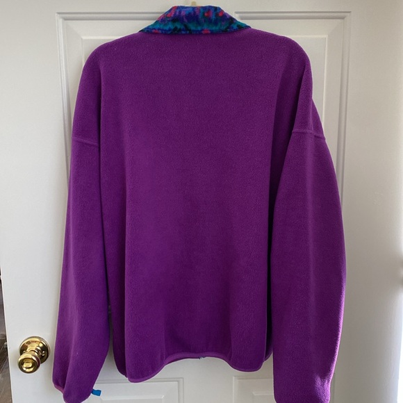 Vintage 90’s Columbia Aztec Purple Fleece Full Zip. Size Large - Picture 7 of 12